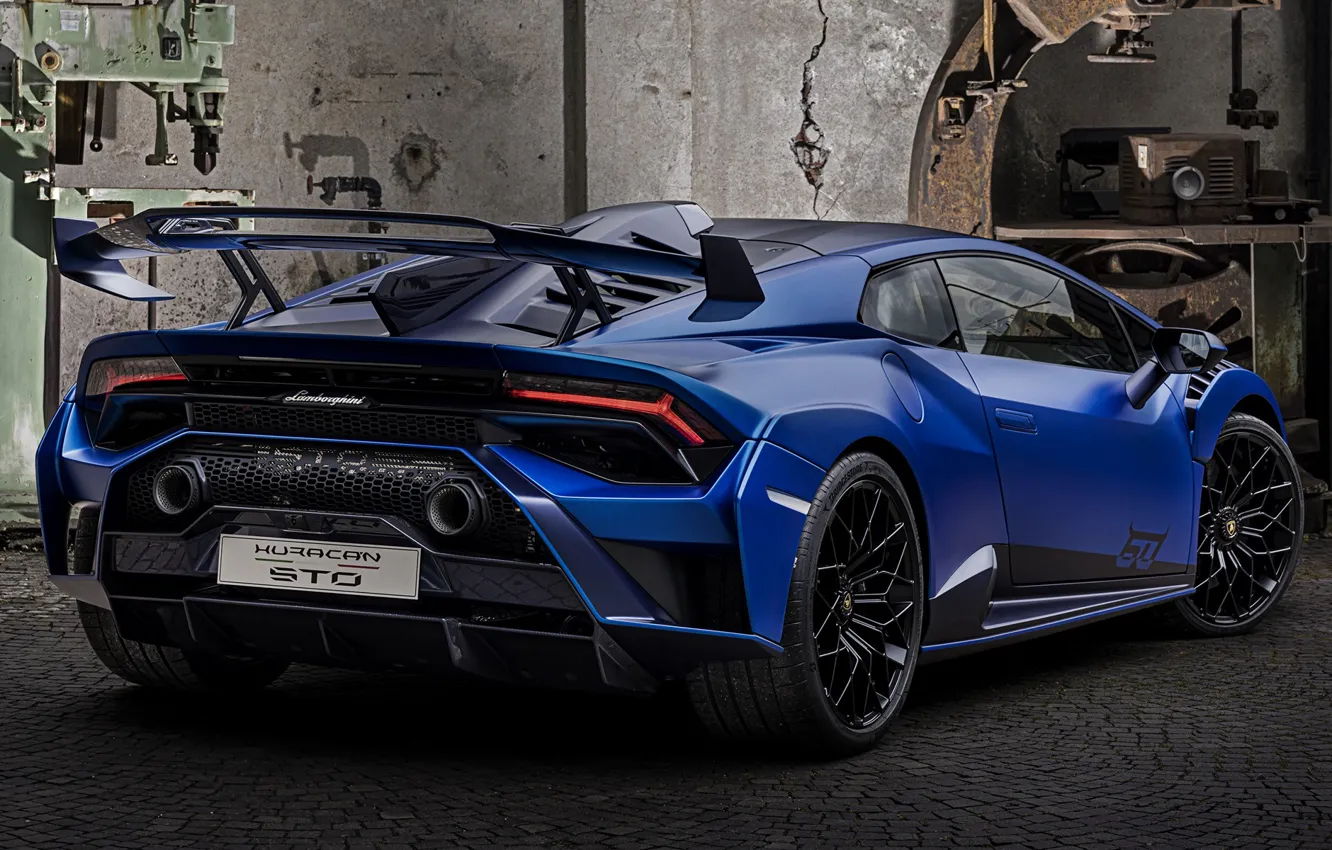 Photo wallpaper Lamborghini, rear view, Huracan, 2023, 60th Anniversary Edition, BE, Lamborghini Huracan STO