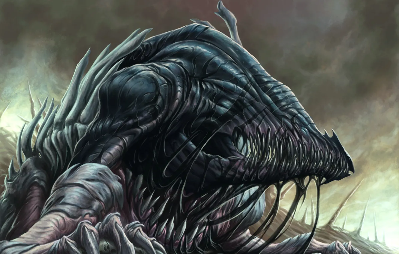 Photo wallpaper rocks, monster, art, claws, fangs, sharp, Heath