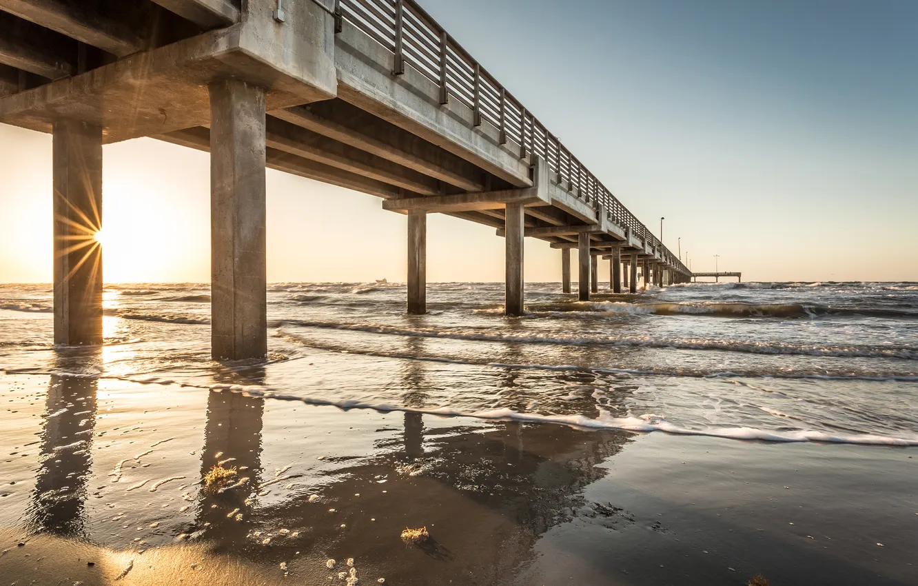 Photo wallpaper beach, the ocean, pierce, Texas, Port Aransas