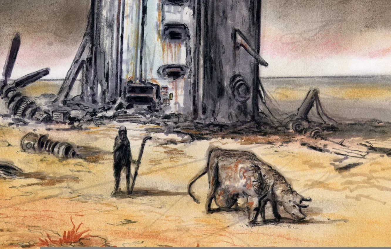 Photo wallpaper Fallout, Concept Art, Sketch