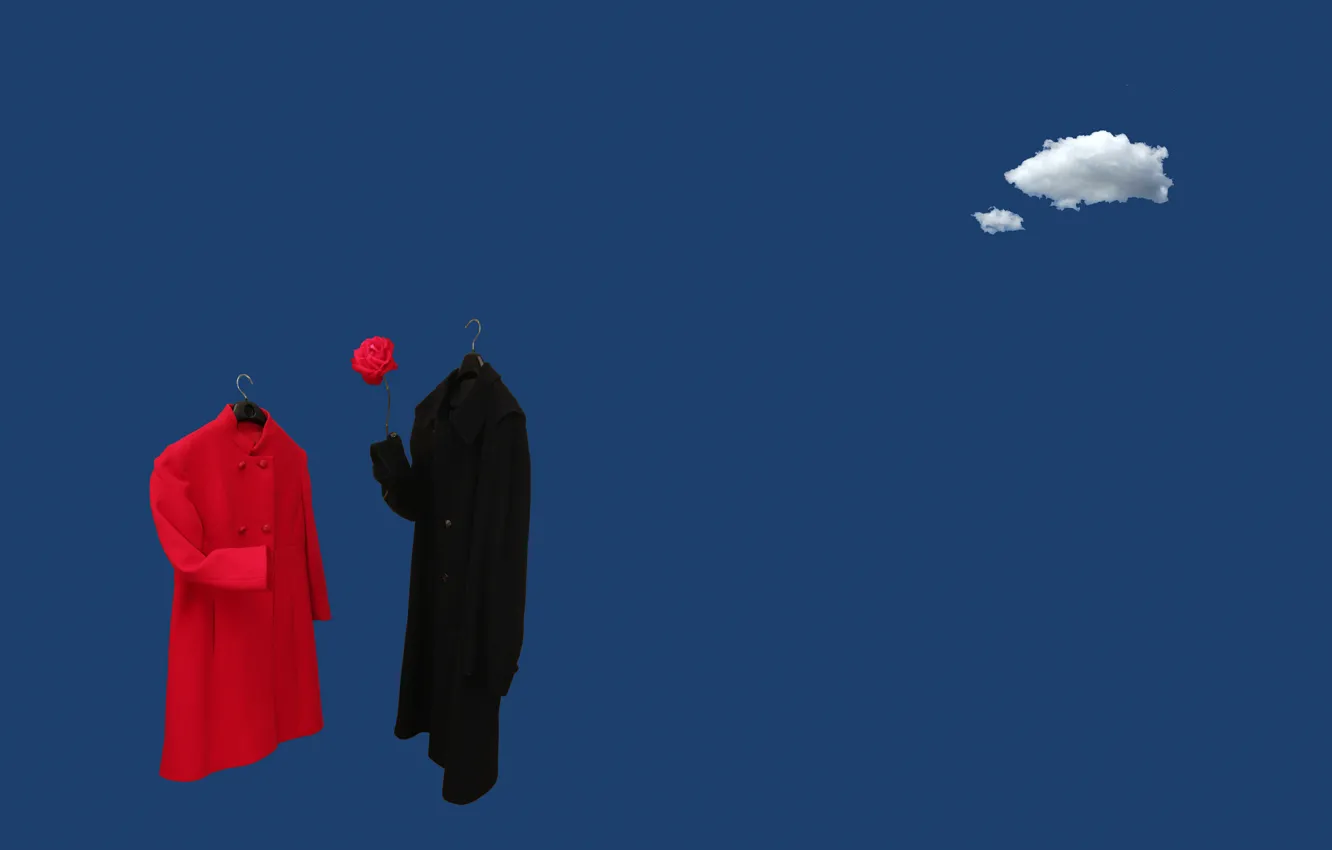 Photo wallpaper clouds, flowers, woman, clothing, male, date