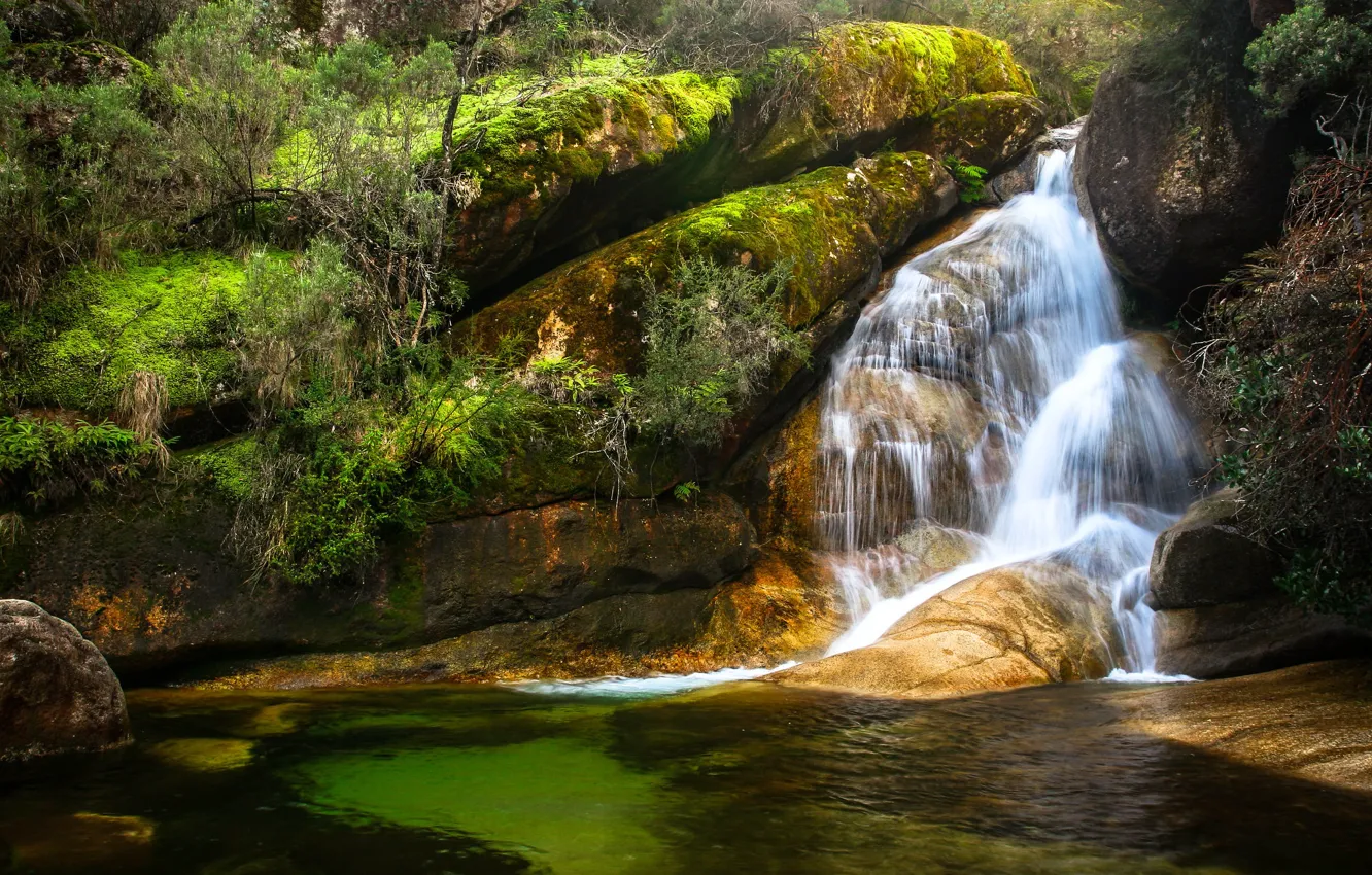 Photo wallpaper stones, rocks, waterfall
