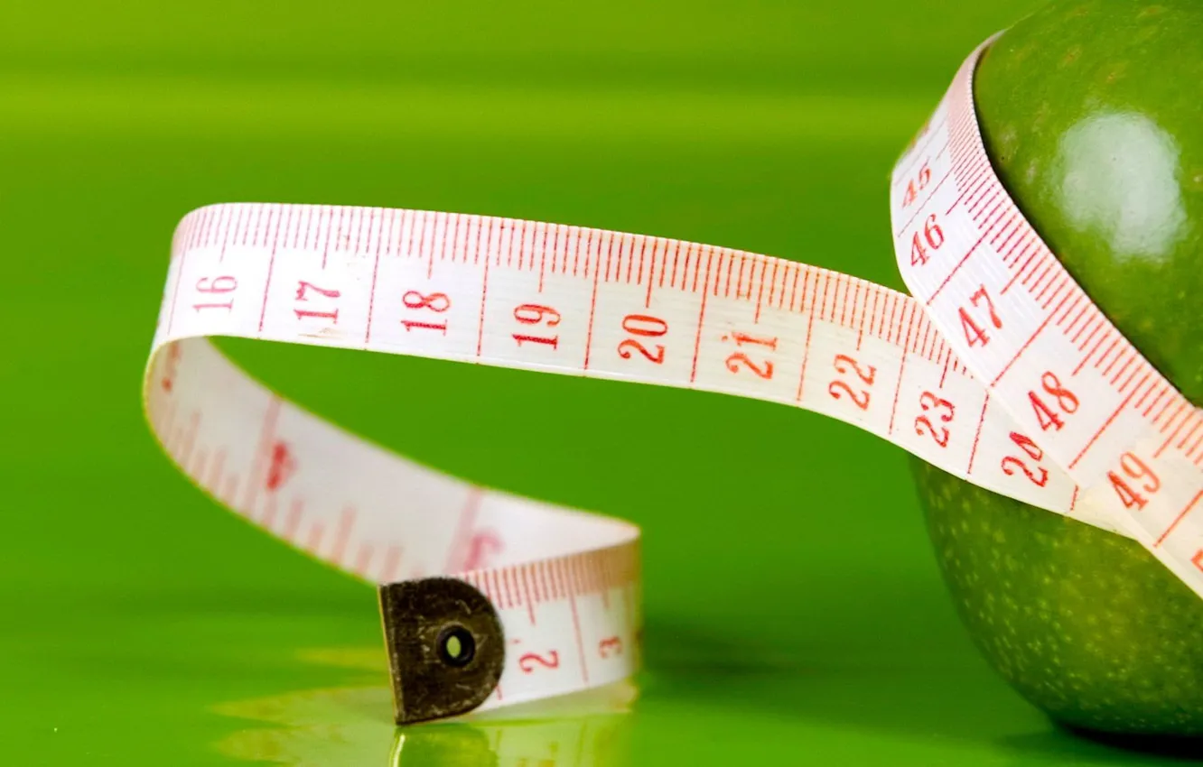 Photo wallpaper green, apples, meters