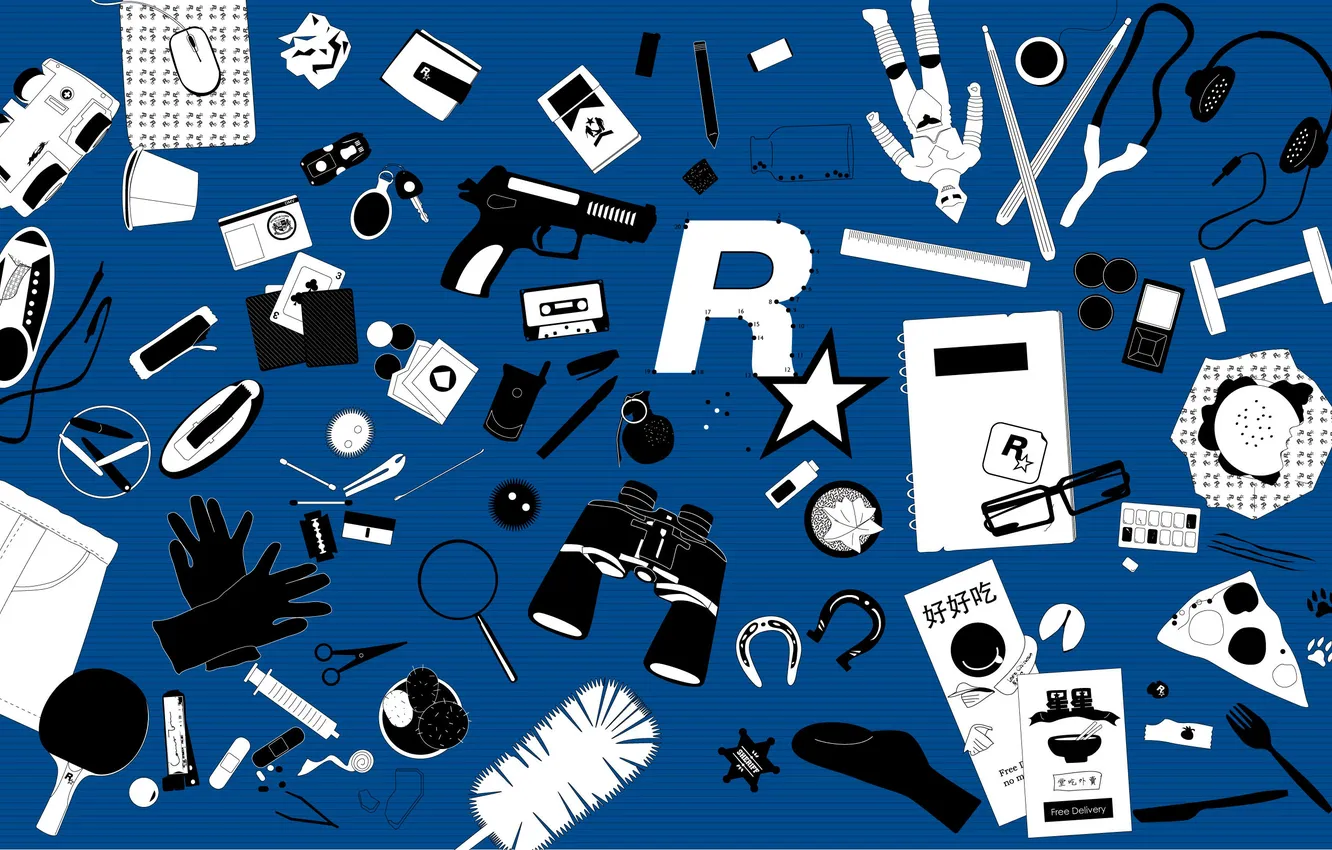 Photo wallpaper blue, color, Rockstar North, bleat