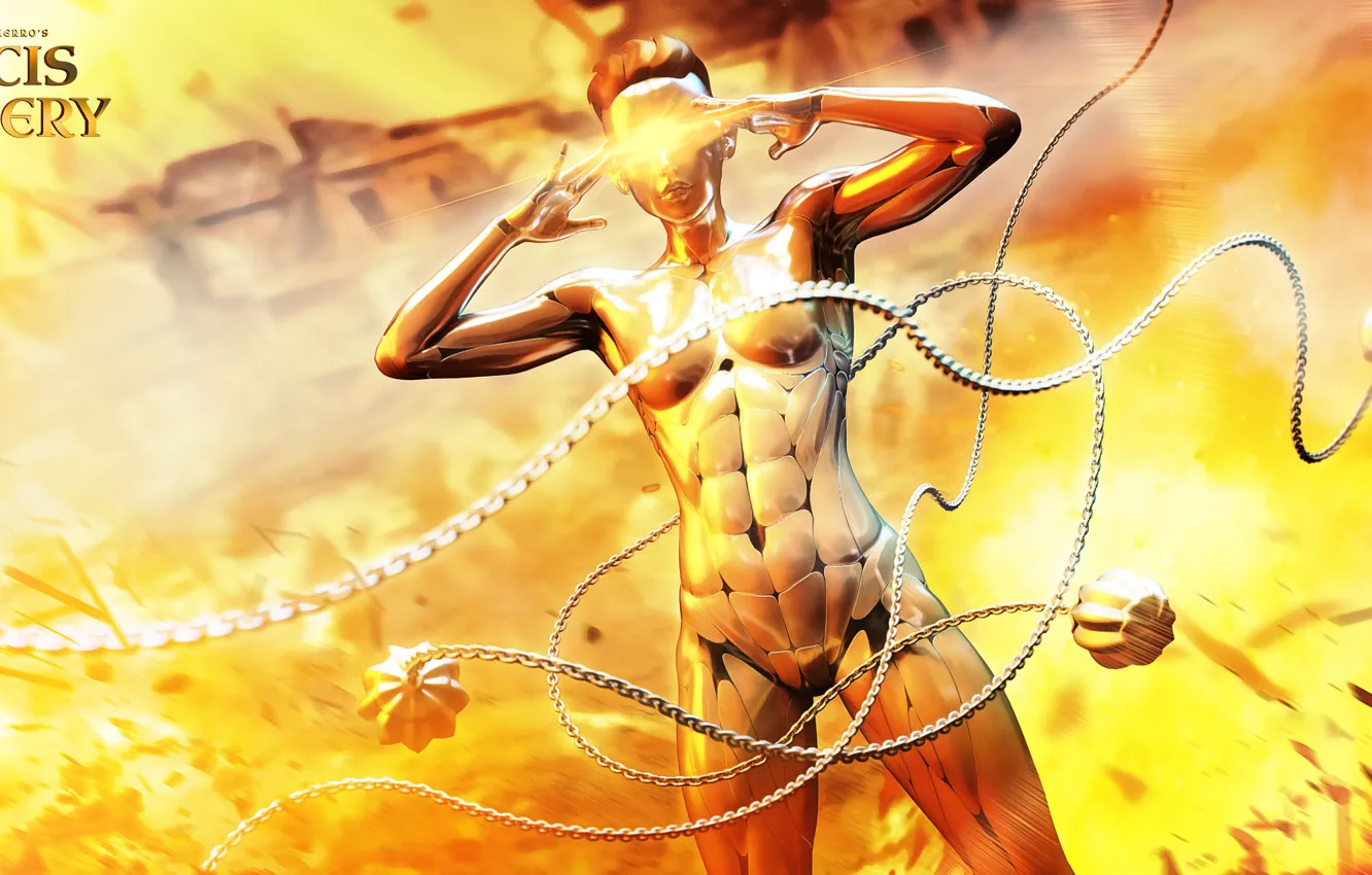 Photo wallpaper the explosion, lights, people, chain, Mind Over Metal