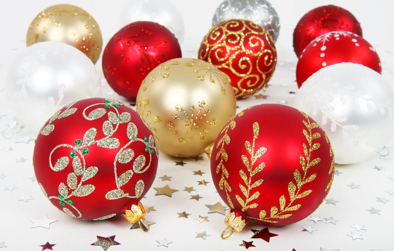 Photo wallpaper decoration, holiday, balls, toy