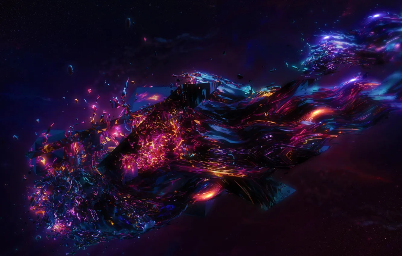 Photo wallpaper colors, graphics, glow, abstraction, purple, digital art