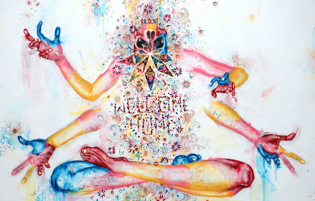 Photo wallpaper color, skull, welcome home