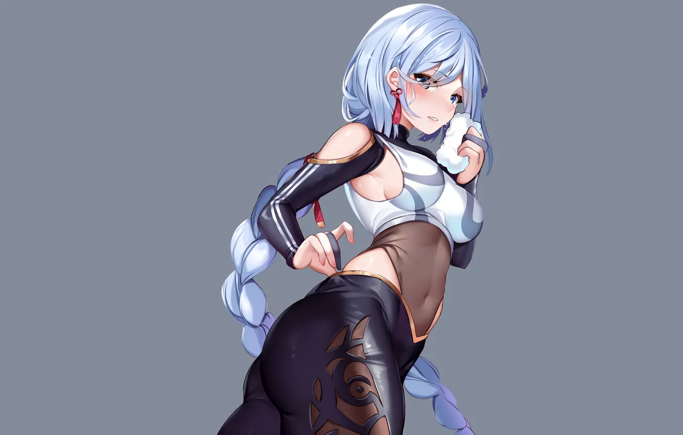 Photo wallpaper girl, sexy, wet, anime, pretty, workout, sweat, anime girl