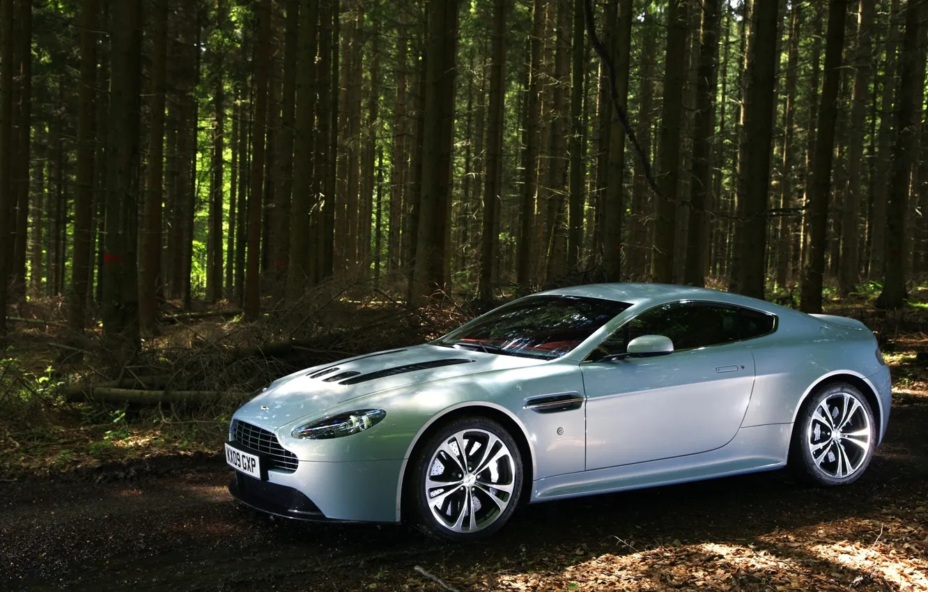 Photo wallpaper forest, Vantage, V12, Aston Martrin