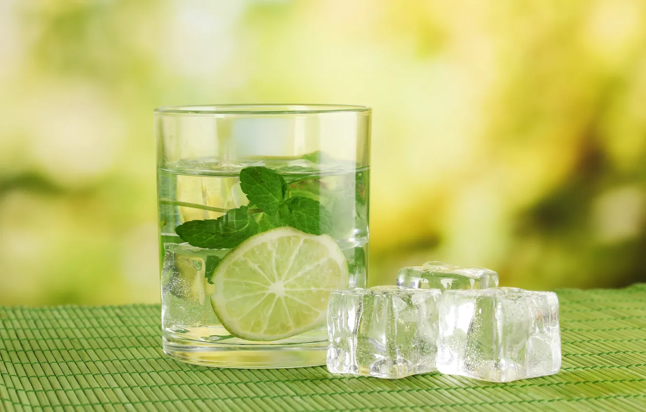 Photo wallpaper ice, drink, mojito, cocktail, lime, Mojito, mint