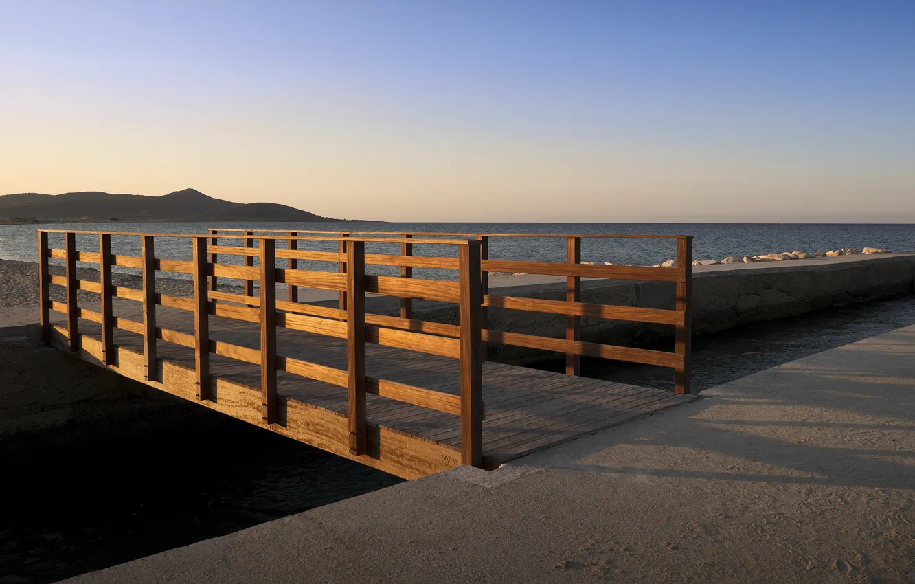 Photo wallpaper sea, bridge, pier