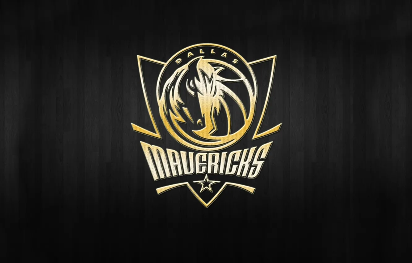 Photo wallpaper Basketball, Background, Logo, Gold, NBA, Dallas Mavericks