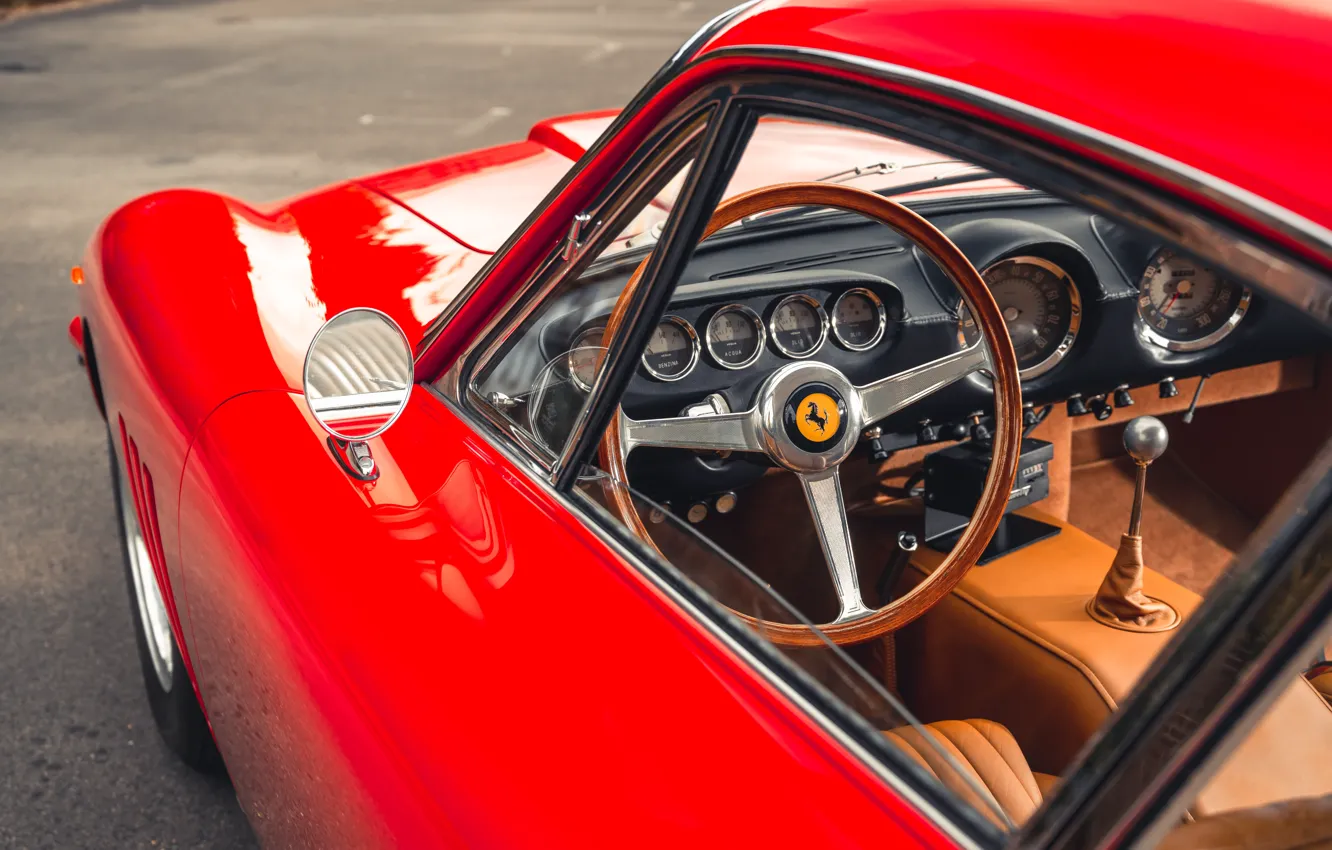Photo wallpaper Ferrari, 1963, 250, steering wheel, car interior, Ferrari 250 GT Fantuzzi Berlinetta Luxury