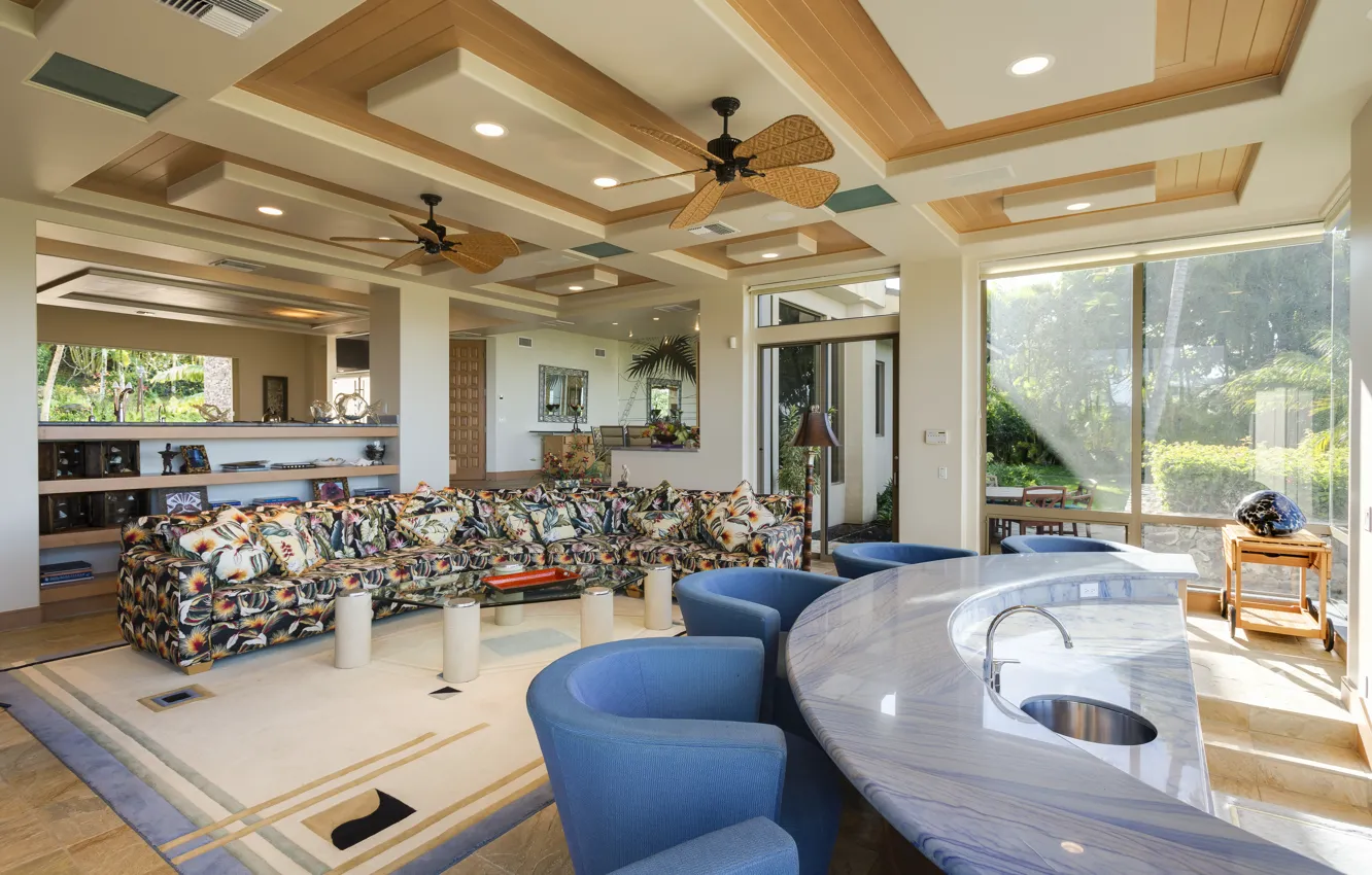 Photo wallpaper design, room, sofa, interior, chair, bar, stand, interior