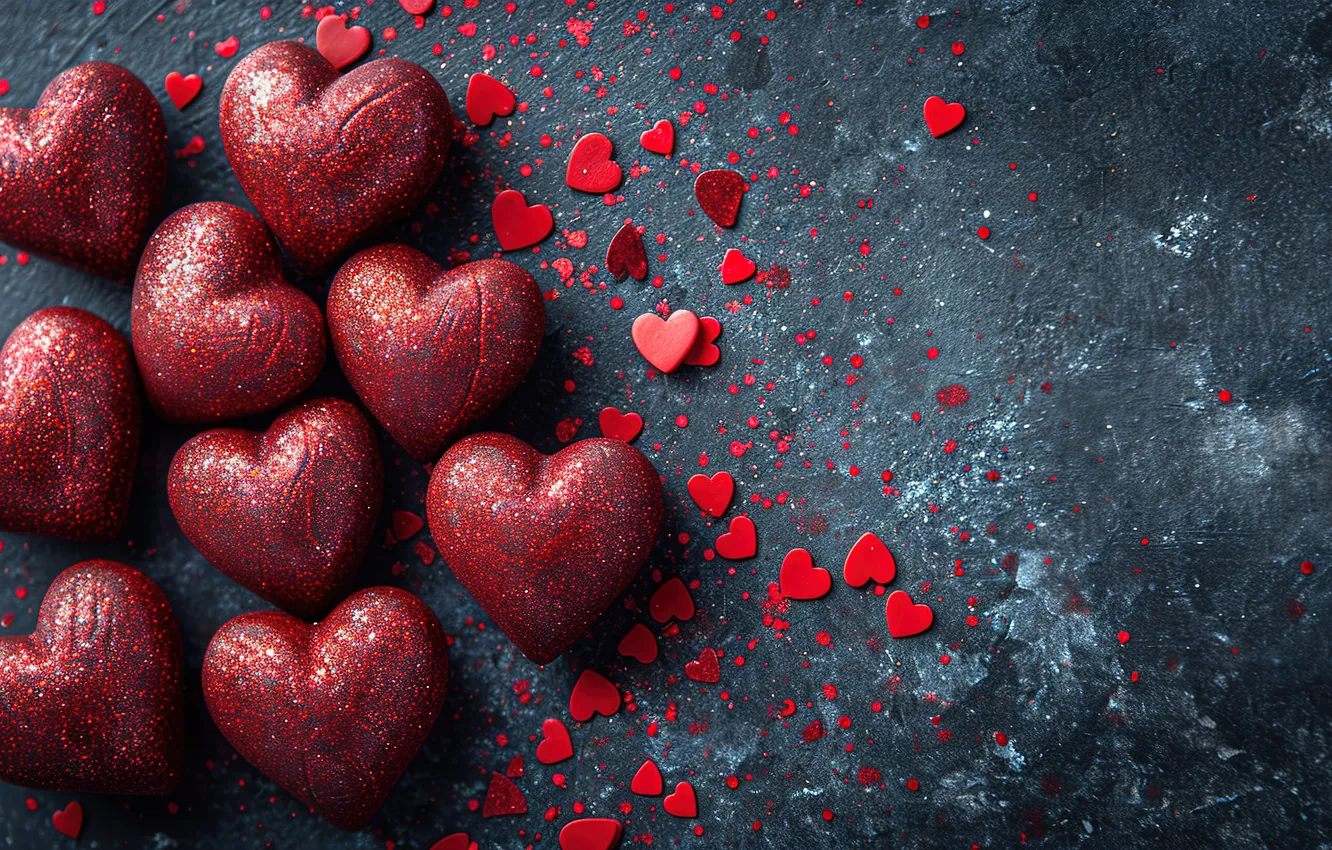 Photo wallpaper love, background, romance, heart, hearts, red, love, Valentine's day