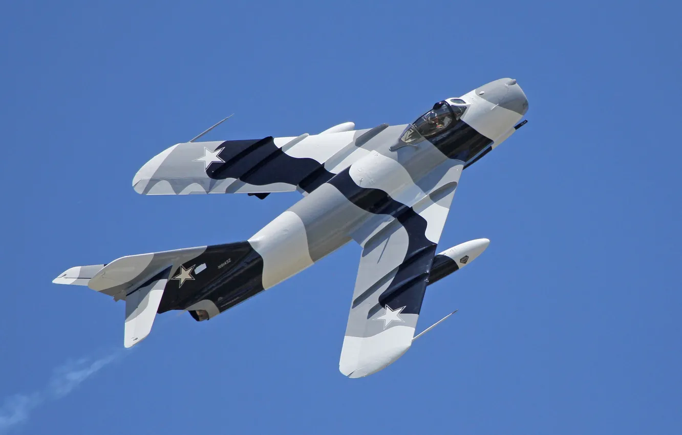 Photo wallpaper flight, fighter, jet, Soviet, The MiG-17F