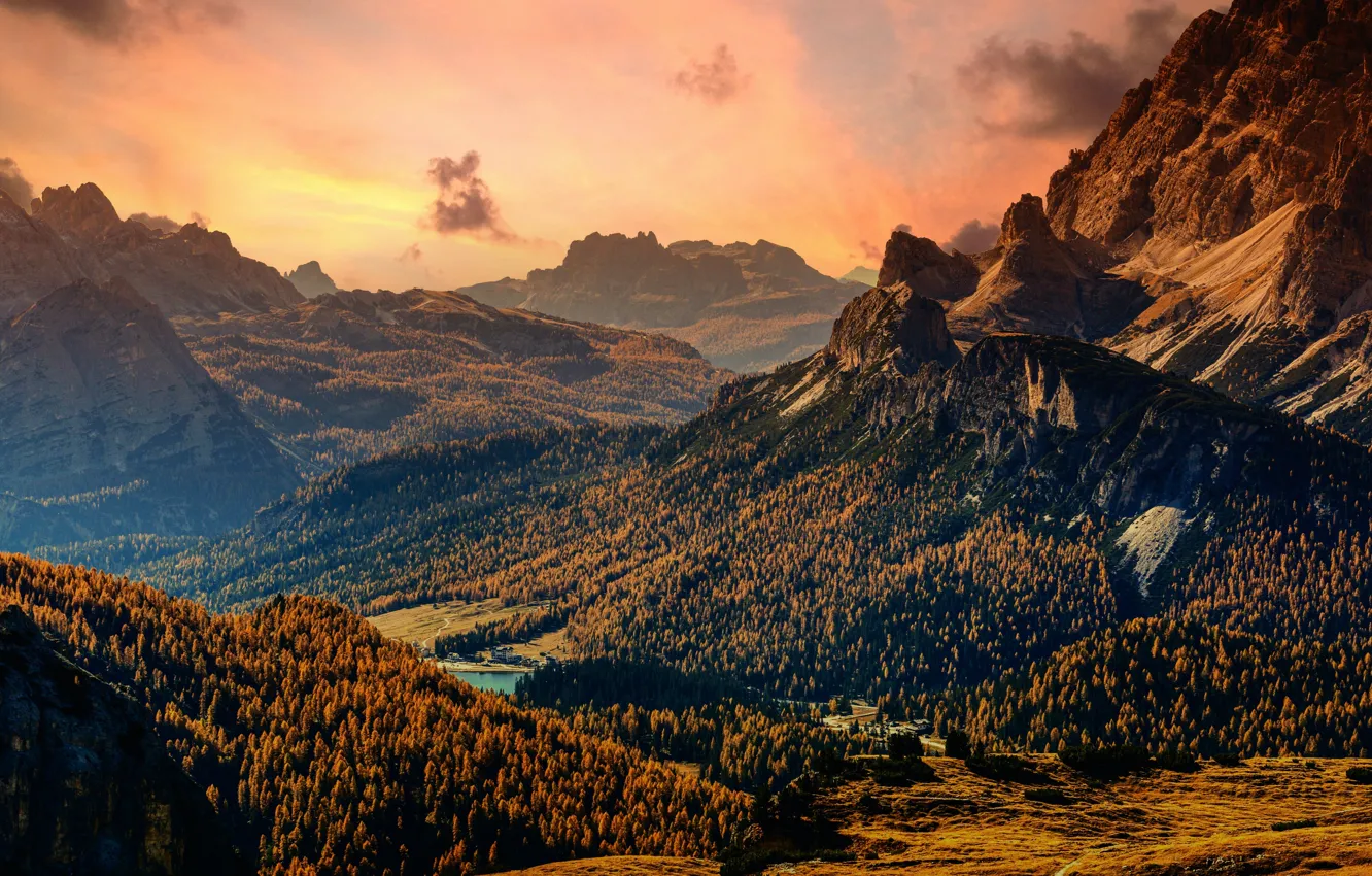 Photo wallpaper mountains, Italy, Italy, The Dolomites, Veneto, beautiful landscape, Dolomites, Misurina