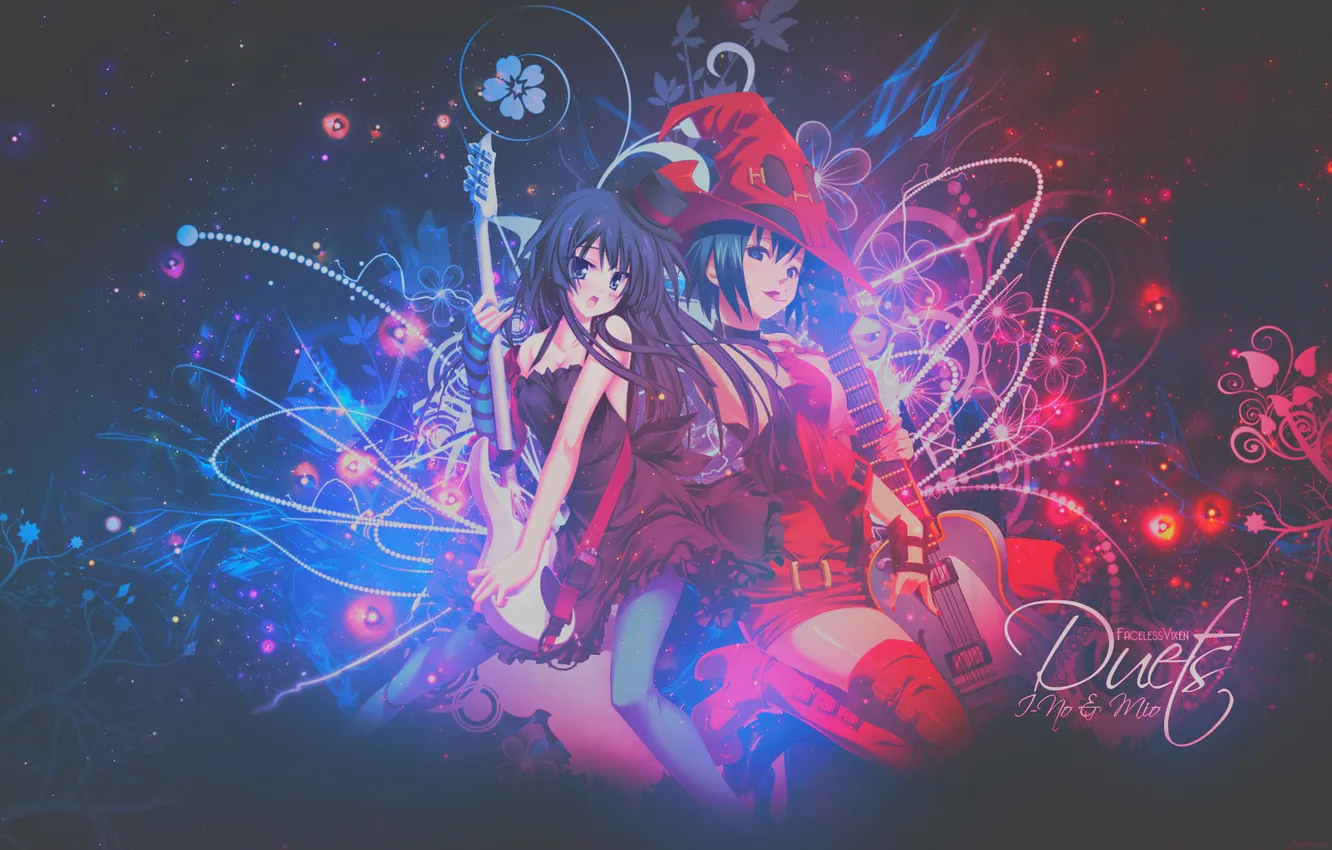 Photo wallpaper anime, picture, girls, anime, I-No and Mio, Duets