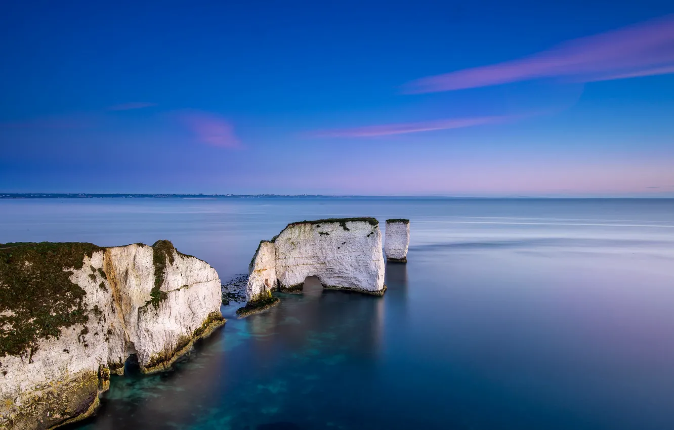 Photo wallpaper sea, rocks, England, Dorset