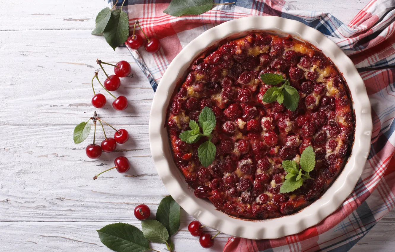 Photo wallpaper cherry, food, dessert, cherry, dessert, casserole