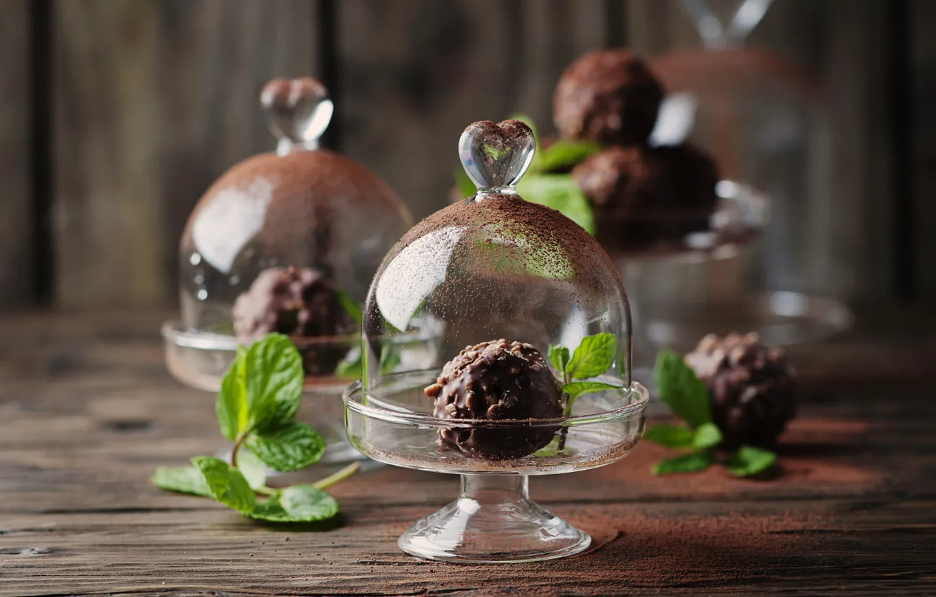 Photo wallpaper candy, mint, chocolate, cocoa, Oxana Denezhkina