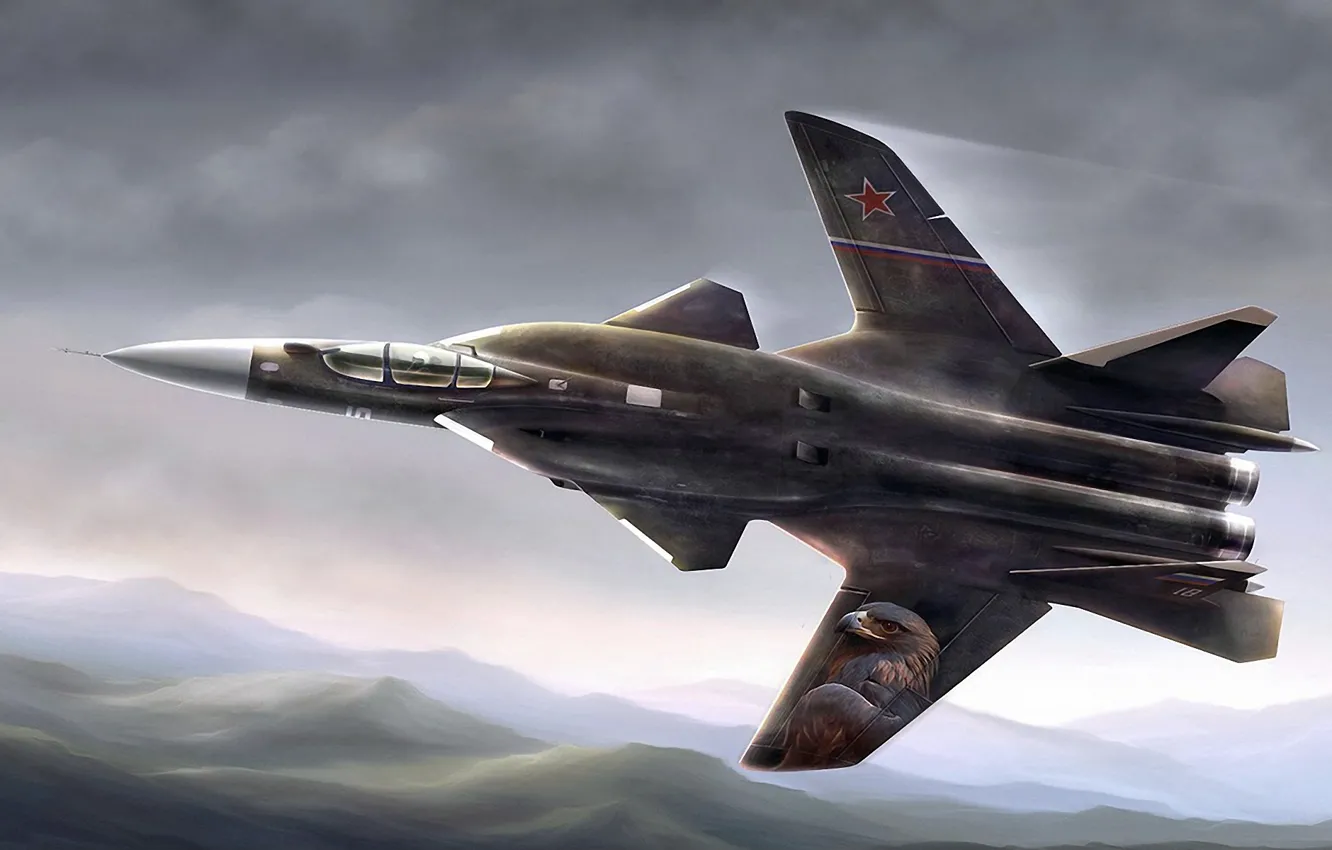 Photo wallpaper fighter, su-47 berkut, aircraft jet