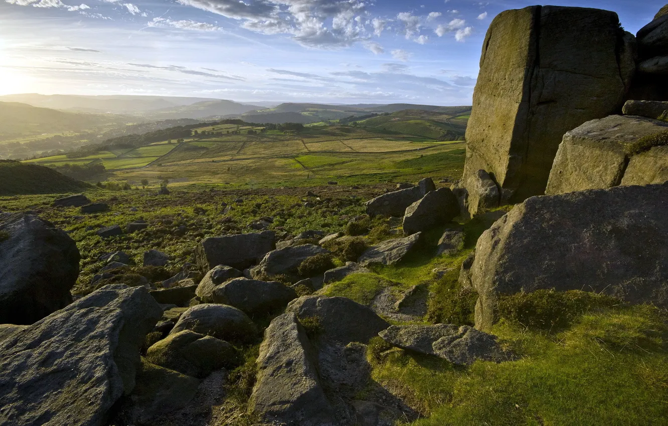 Photo wallpaper landscape, mountains, valley