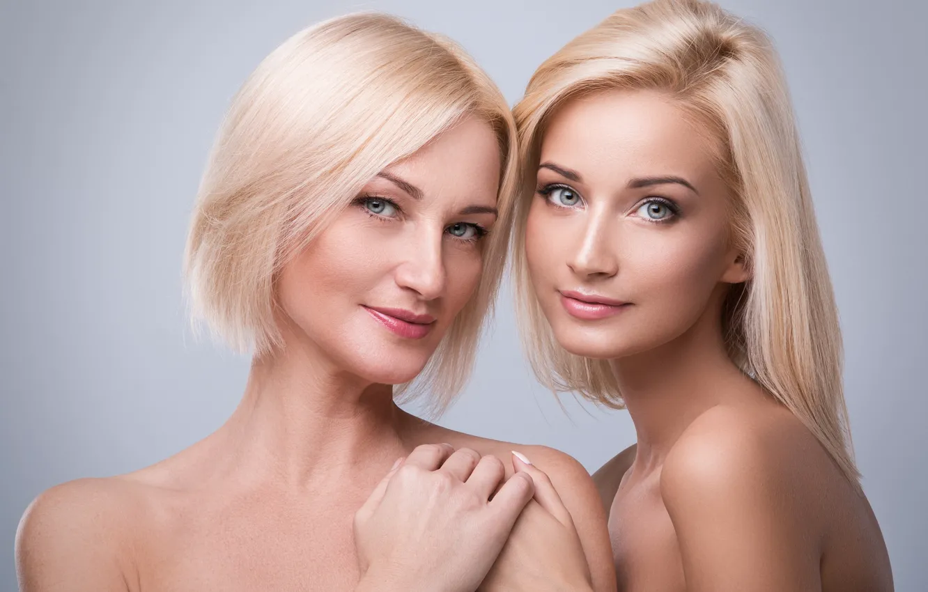 Photo wallpaper look, girl, face, background, hair