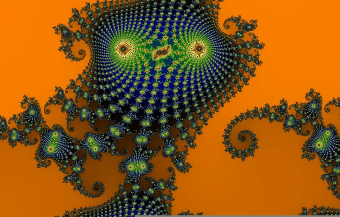 Photo wallpaper blue, orange, Fractal