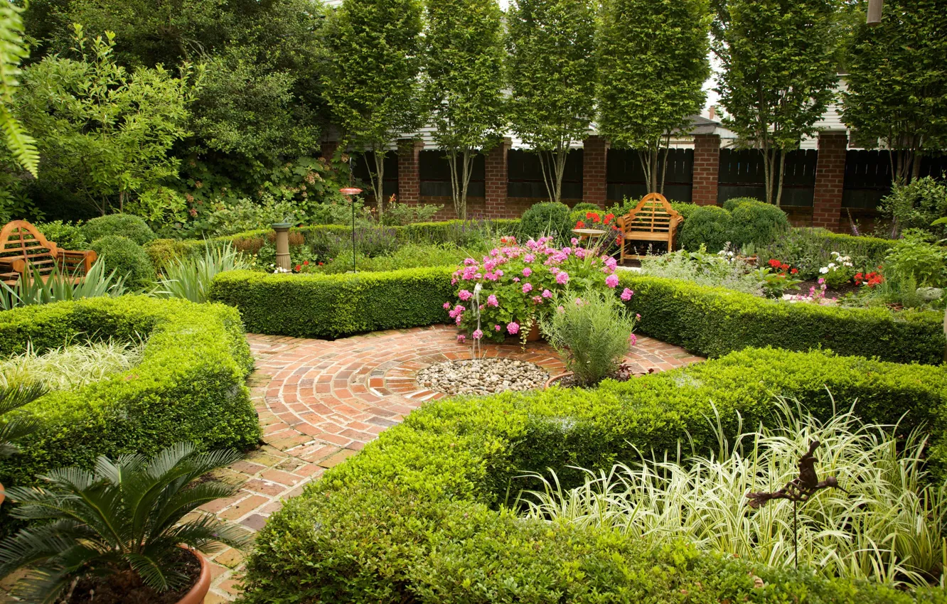 Photo wallpaper Park, garden, flowerbed