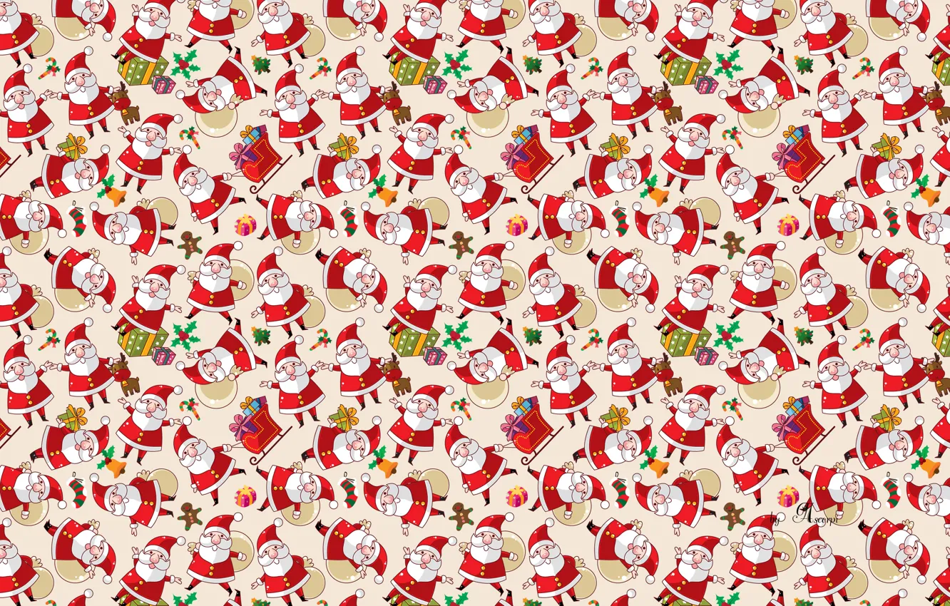 Photo wallpaper cookies, gifts, Santa Claus
