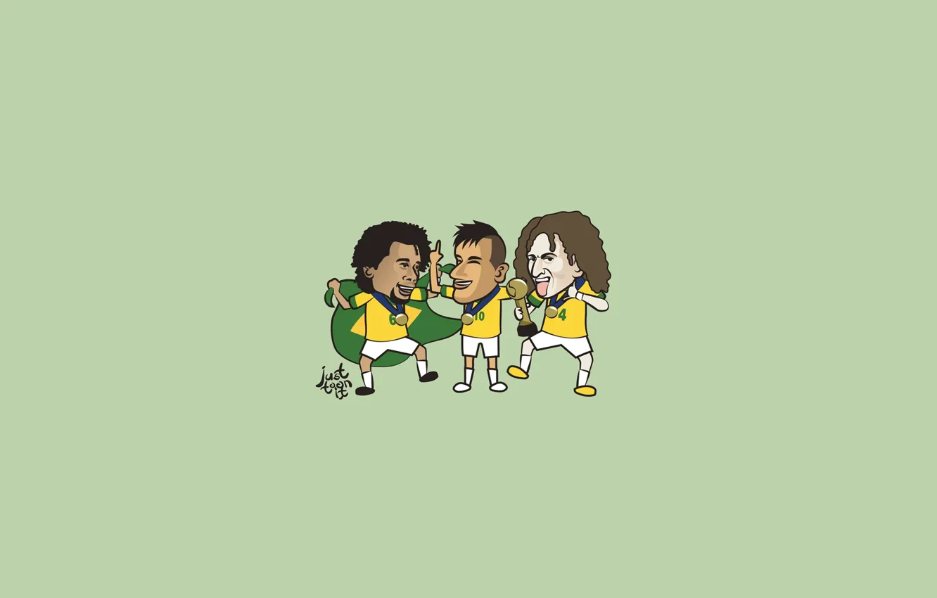 Photo wallpaper joy, football, Cup, the winner, Marcelo, Neymar, David Luiz, Brazil