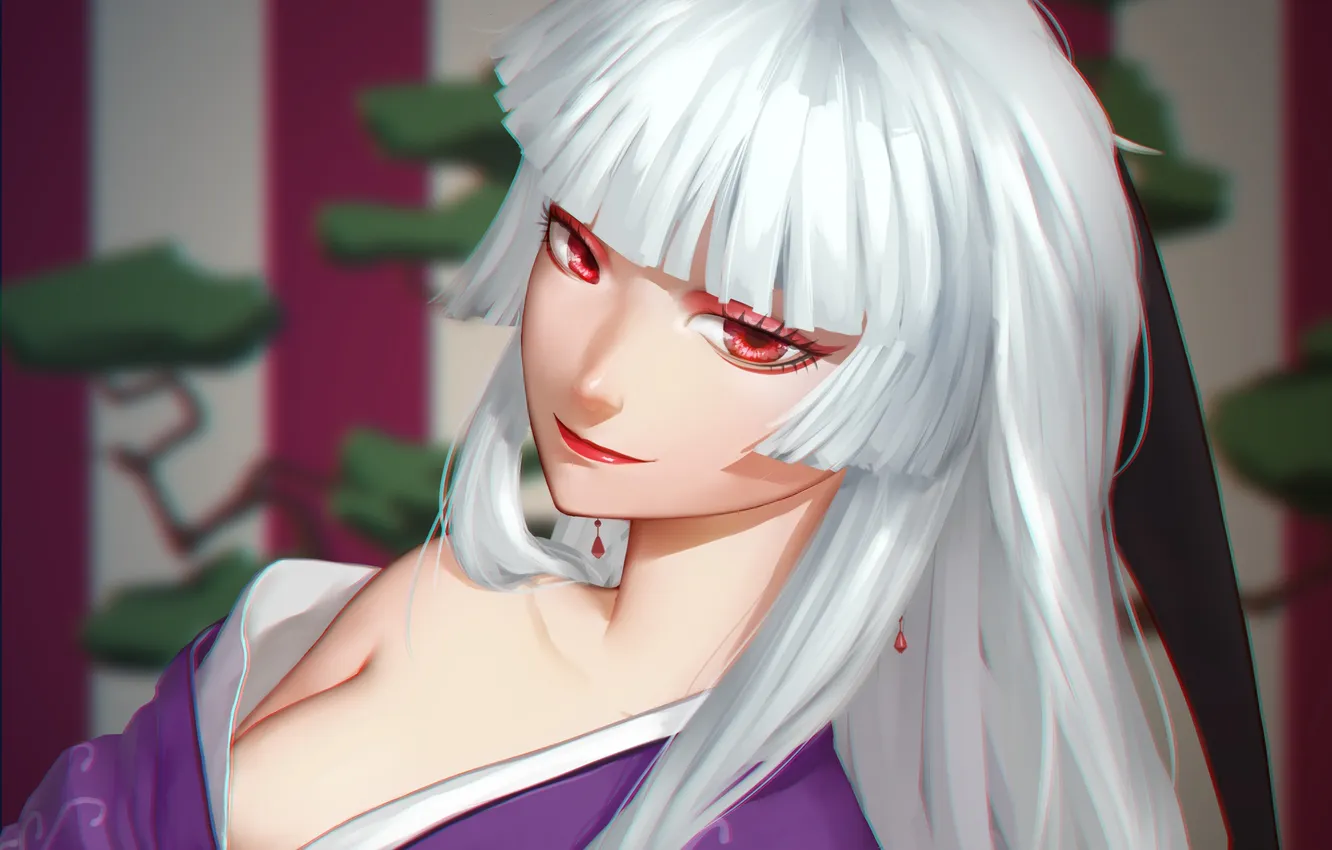 Photo wallpaper look, girl, smile, yukata, art, lady koto, maredoro, kyousogiga