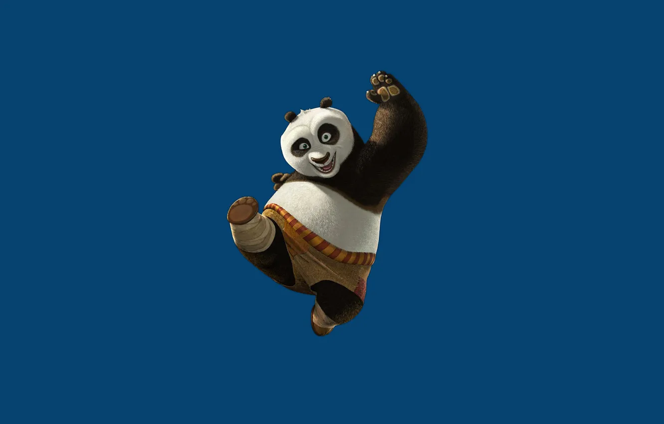 Photo wallpaper blue background, Kung Fu Panda, Kung fu Panda