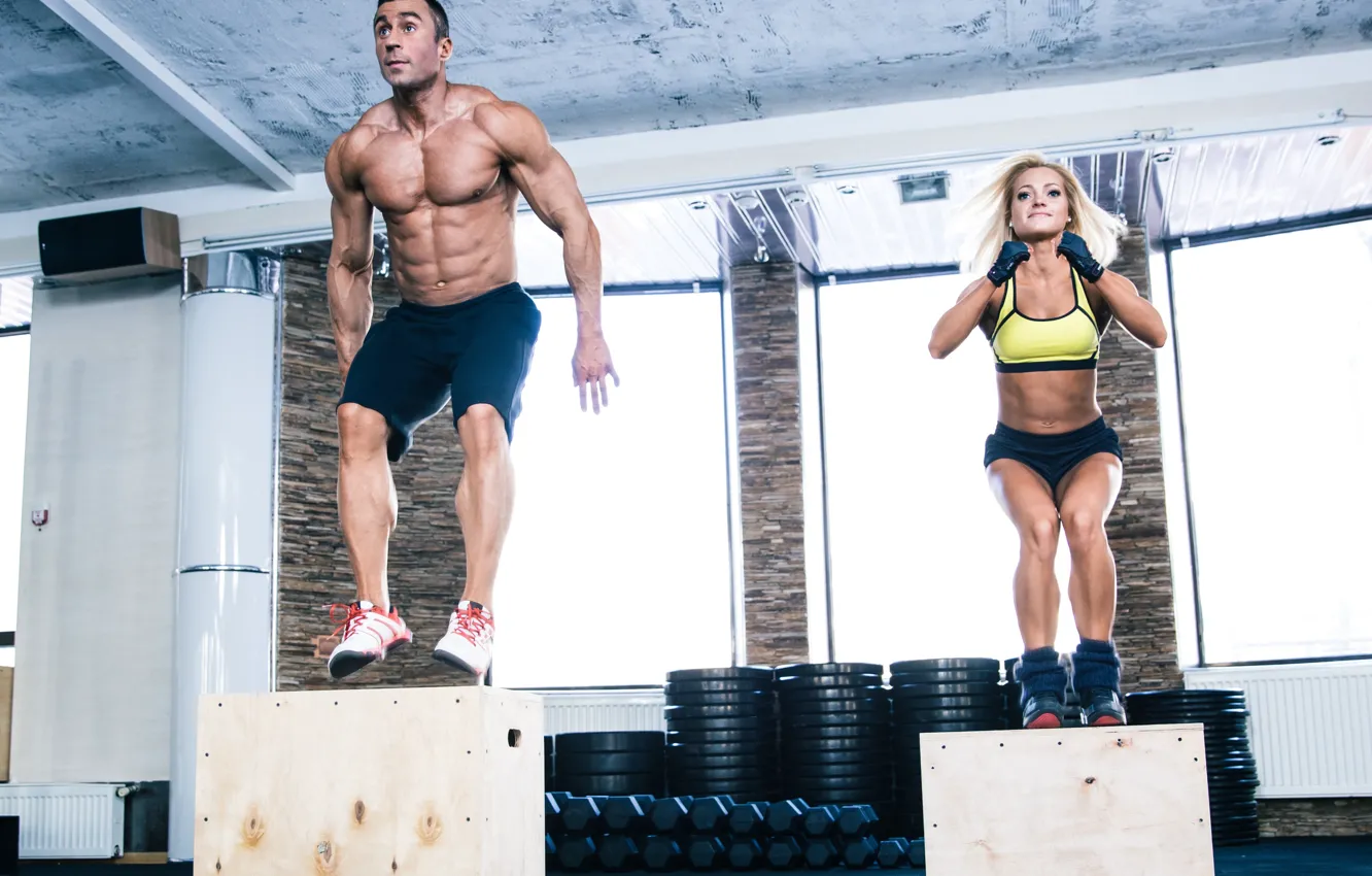 Photo wallpaper jump, workout, fitness