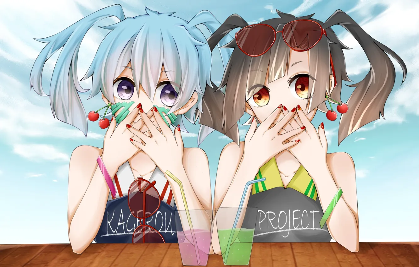 Photo wallpaper style, girls, glasses, Kagerou Project, The project "hot Fog"