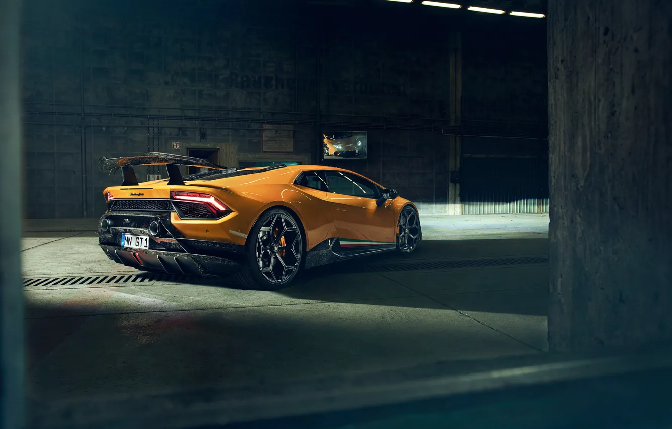 Photo wallpaper Lamborghini, rear view, 2018, Performante, Novitec, Huracan