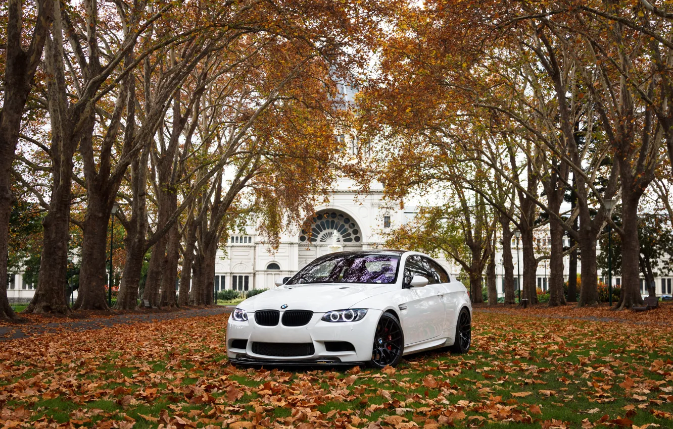 Photo wallpaper White, Autumn, E92, M3