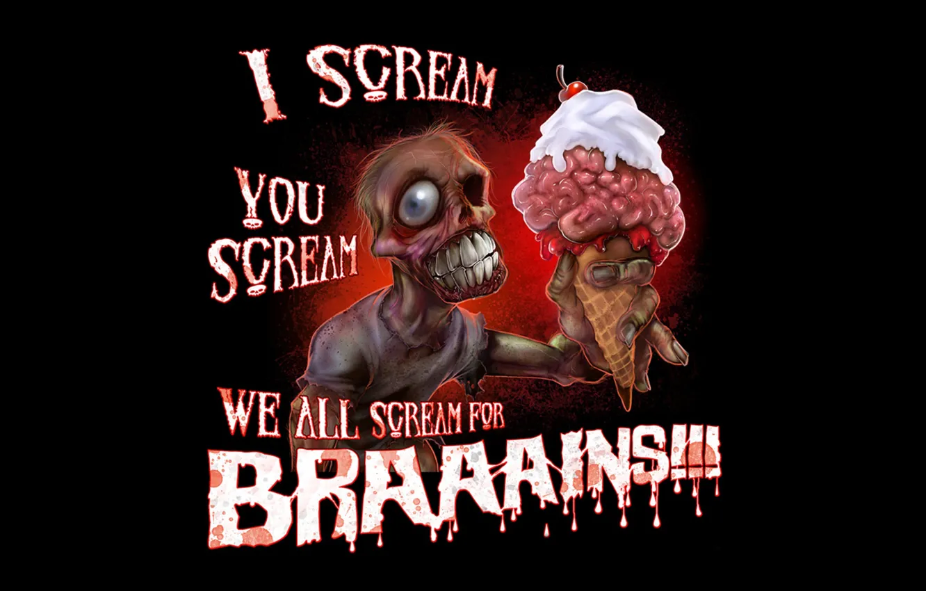 Photo wallpaper zombies, ice cream, brain