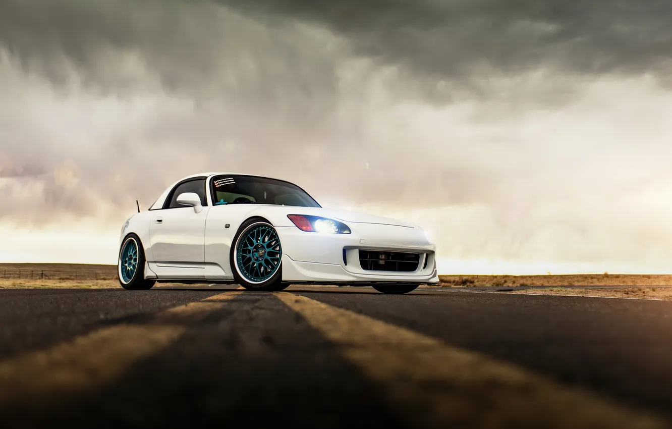 Photo wallpaper car, road, honda s2000, lunchbox photoworks
