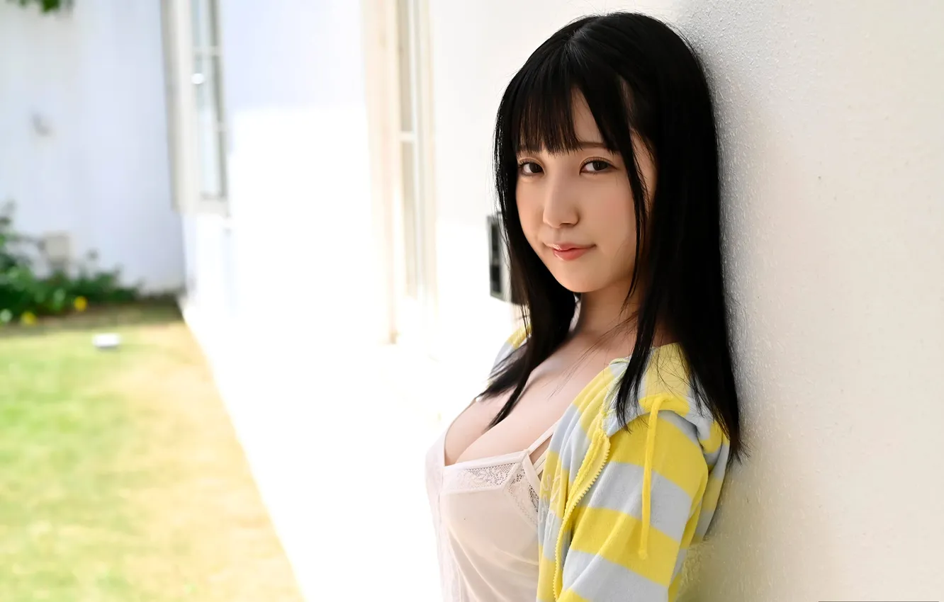 Photo wallpaper woman, smile, beautiful, model, pretty, asian, japanese, outdoor