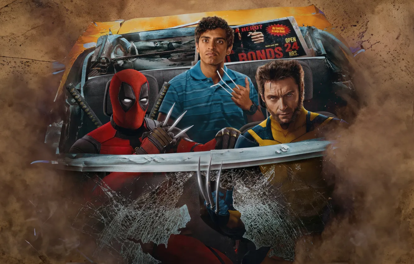 Photo wallpaper movie, the film, Wolverine, Deadpool, 2024, Deadpool & Wolverine