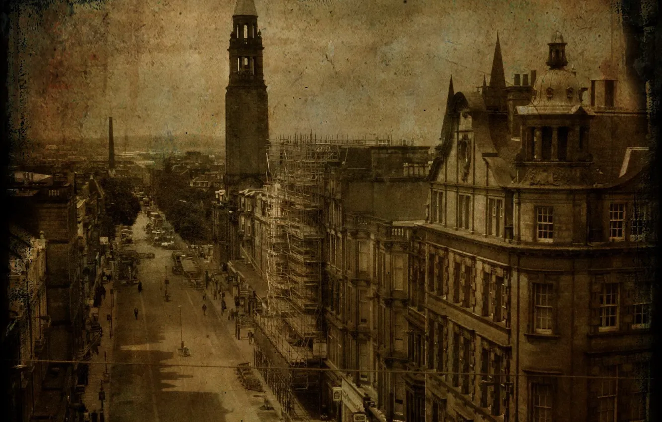 Photo wallpaper road, retro, home