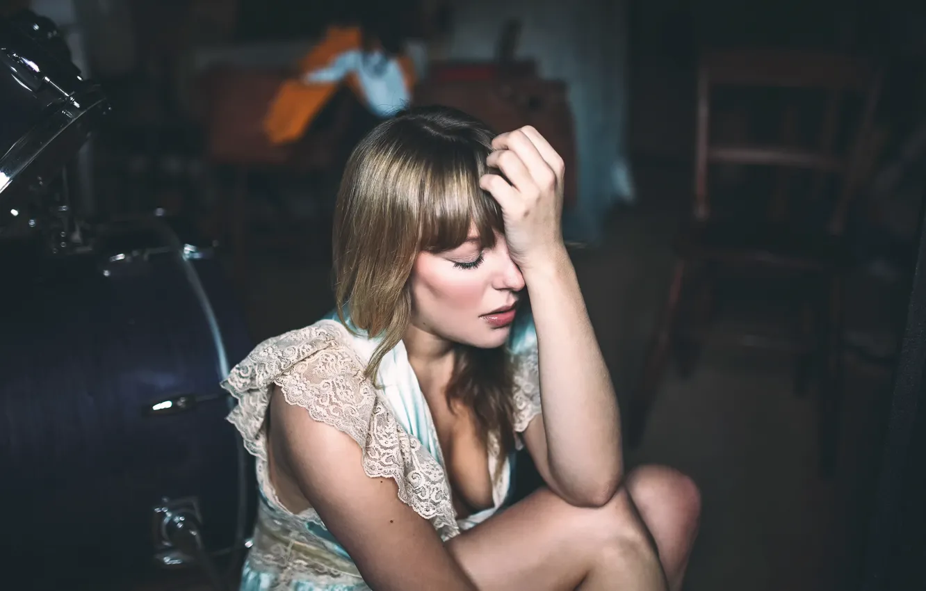 Photo wallpaper girl, emotions, pain, Alexandra Cameron