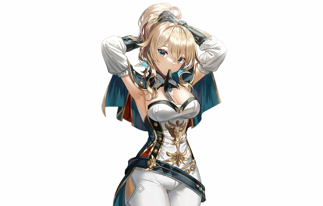 Photo wallpaper girl, sexy, cleavage, long hair, boobs, anime, beautiful, pretty