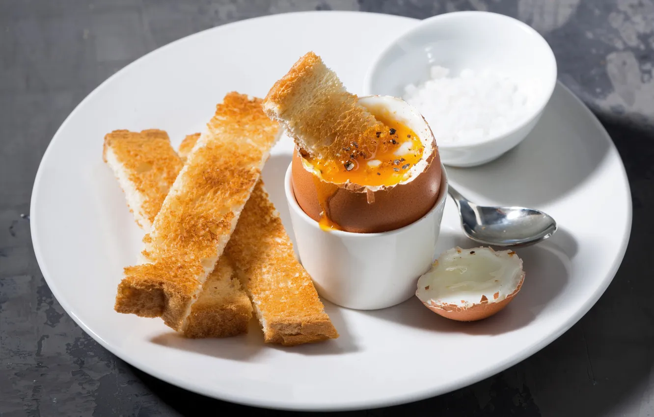 Photo wallpaper egg, Breakfast, toast