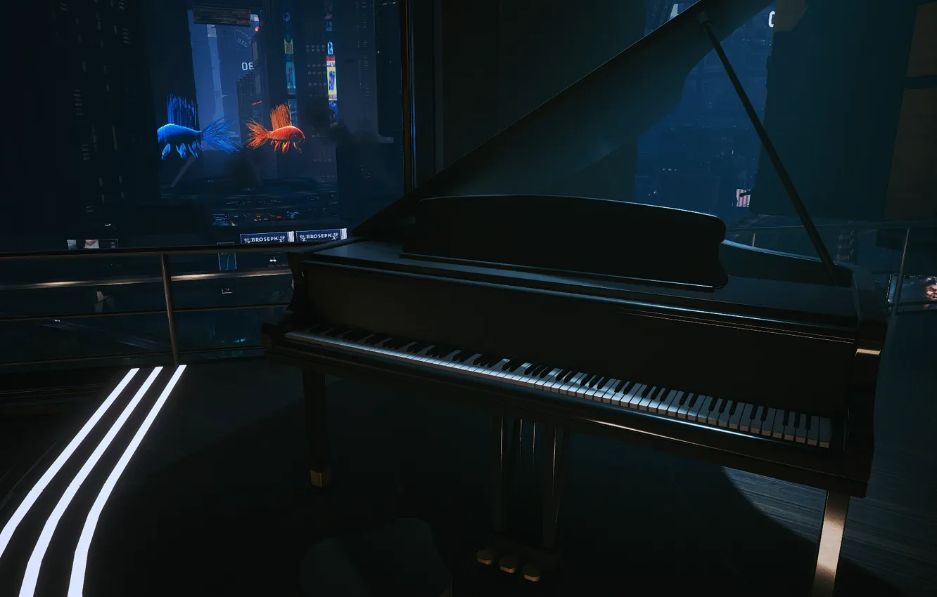 Photo wallpaper embers, Cyberpunk 2077, Ugli restaurant, Arasaka