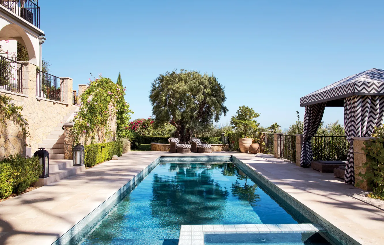 Photo wallpaper design, style, Villa, pool, CA, architecture, Los Angeles, terrace