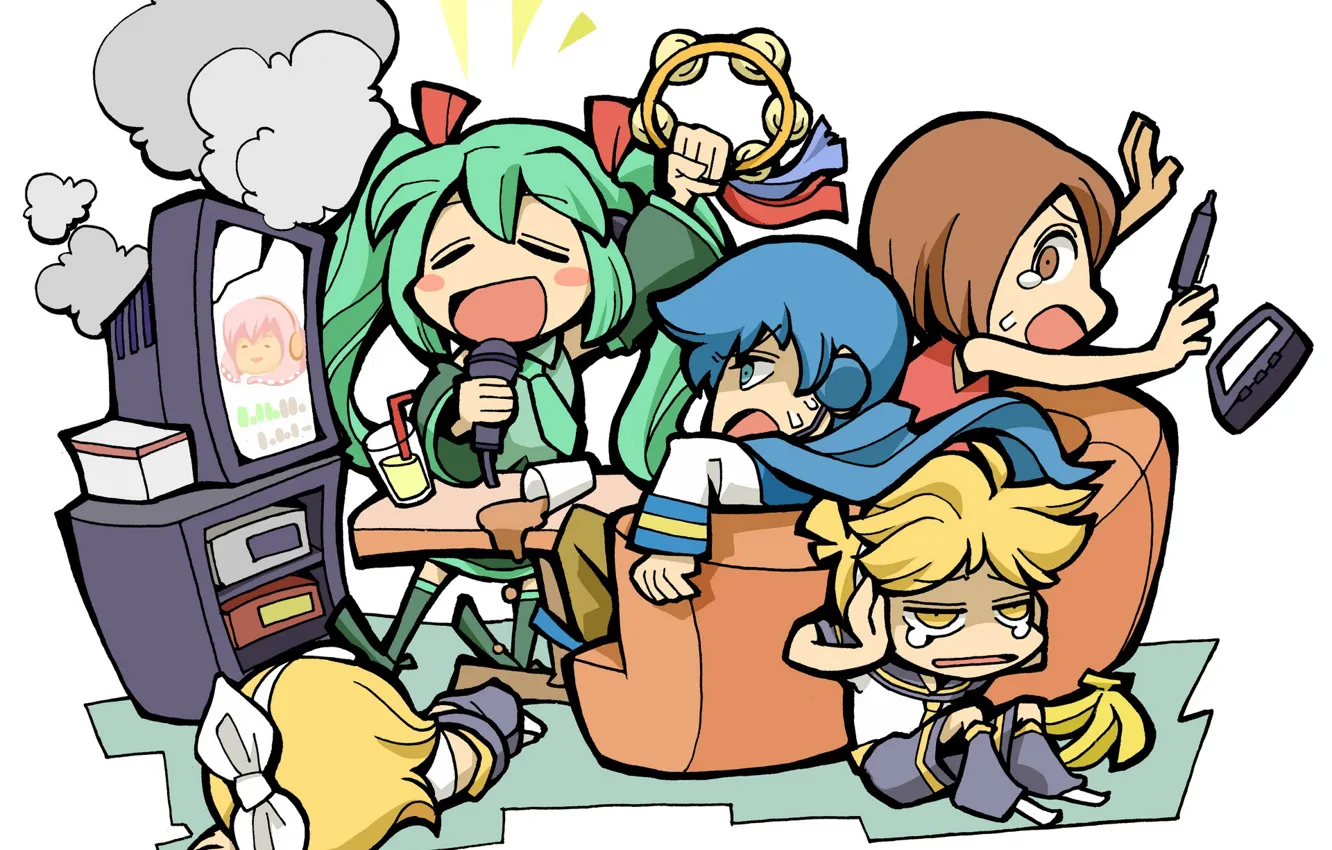 Photo wallpaper anime, baby, art, vocaloid, Vocaloid, characters, a bunch